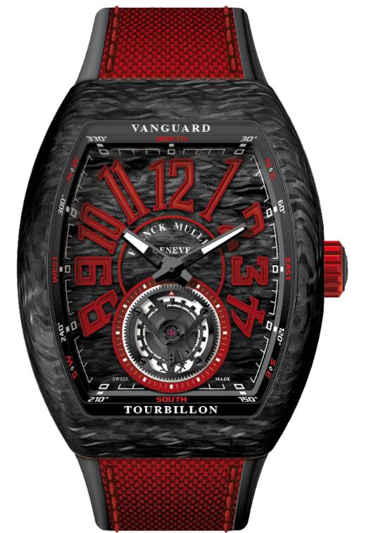 Best FRANCK MULLER Vanguard Tourbillon Carbon - Red V 45 T CARBON (NR) (CAR. RGE RGE) Replica Watch